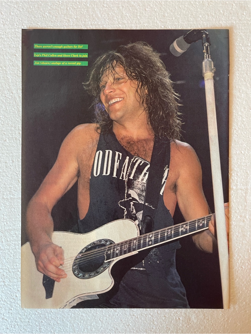 Rock Tour pinup Featuring Jon Bon Jovi in Black Tank Top